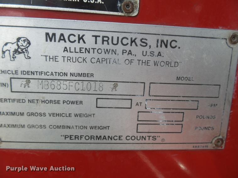 image for item DB2544 1974 Mack MB-685 fire truck