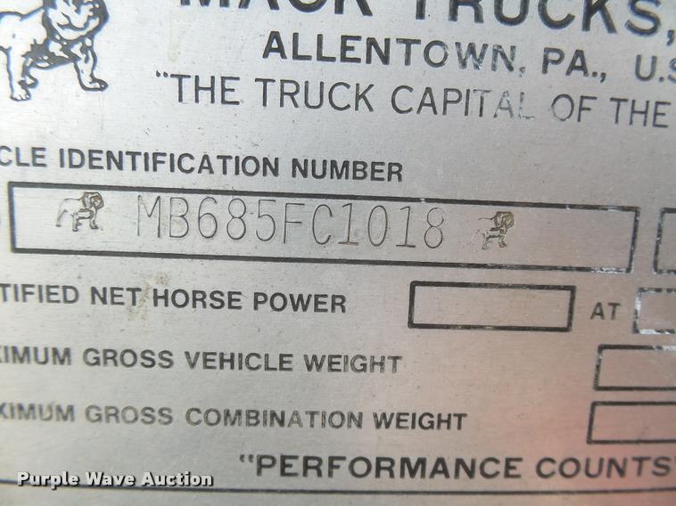 image for item DB2544 1974 Mack MB-685 fire truck