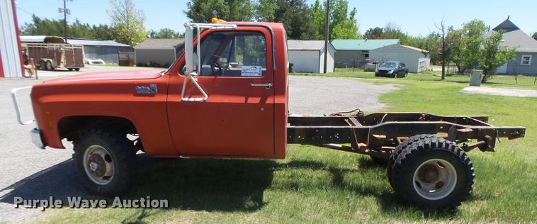 image for item DB2566 1980 Chevrolet Custom Deluxe 30 pickup truck cab and chassis