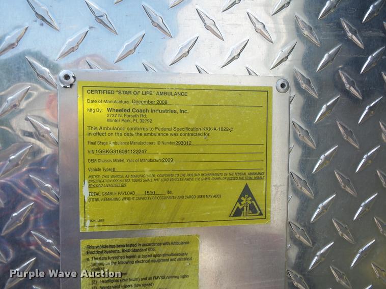 image for item DD9437 2009 Chevrolet Express 3500 ambulance