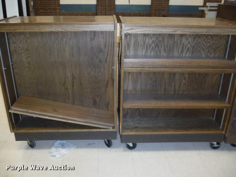 image for item DJ9032 (3) wood double sided book shelves