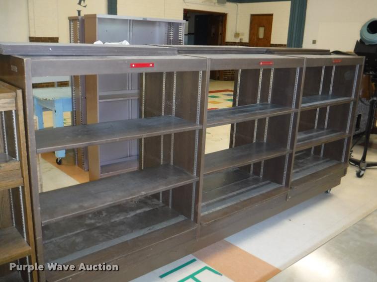 image for item DJ9032 (3) wood double sided book shelves
