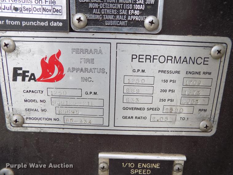 image for item DP9392 1994 Spartan Metro Star fire truck