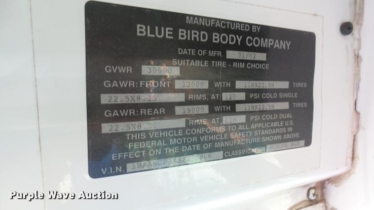 image for item DQ9181 2003 Blue Bird TC2000 school bus