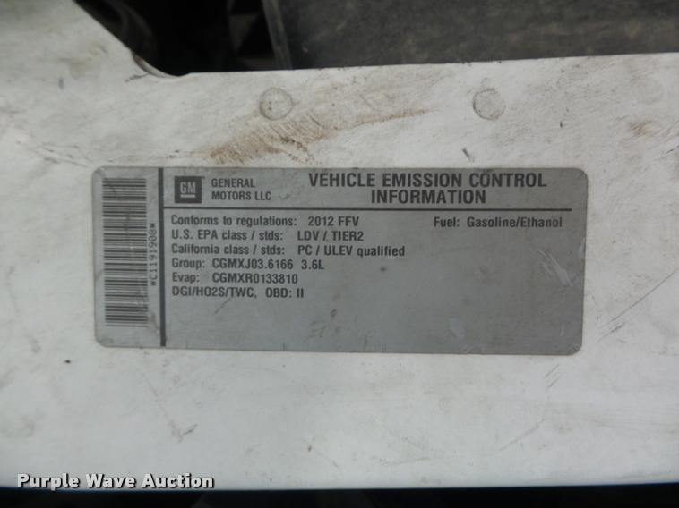 image for item K7645 2012 Chevrolet Impala Police