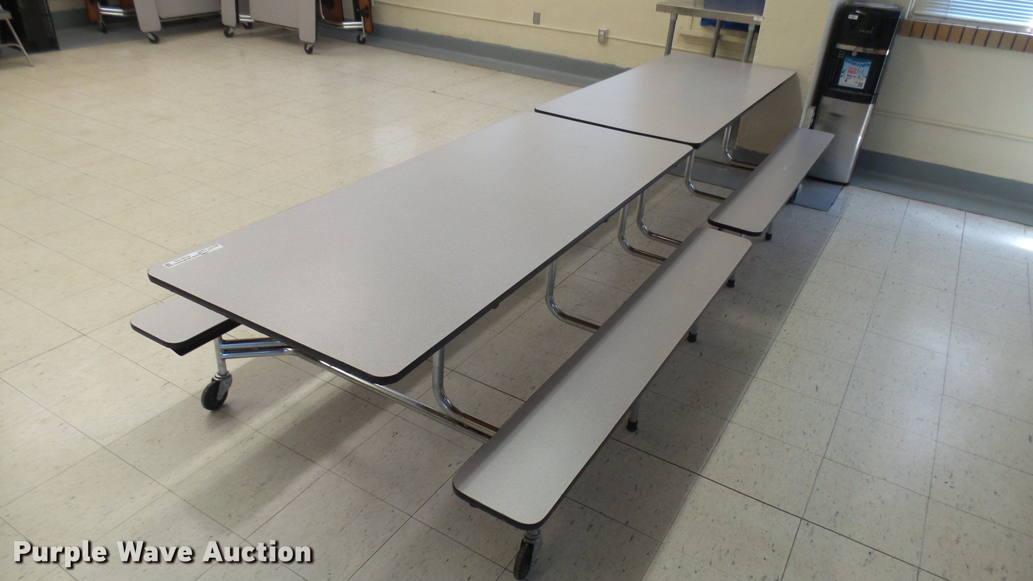 (3) folding lunchroom tables in Arkansas City, KS Item DQ9155 sold Purple Wave