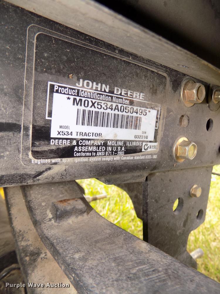 image for item AU9531 2010 John Deere X534 lawn mower