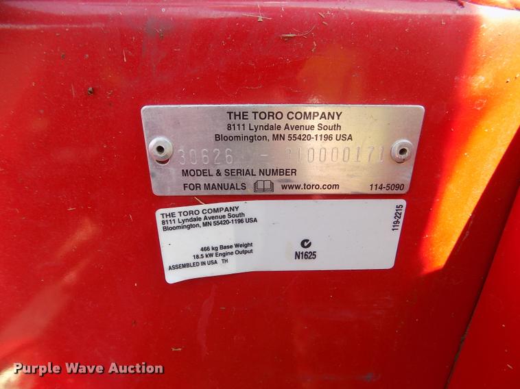 image for item DA0701 2010 Toro Ground Master 328D ZTR lawn mower