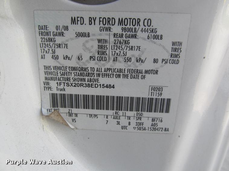 image for item DA1004 2008 Ford F250 Super Duty SuperCab pickup truck