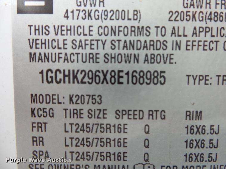 image for item DA2686 2008 Chevrolet Silverado 2500HD Ext. Cab pickup truck