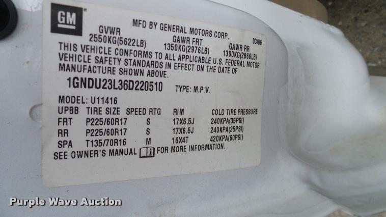 image for item DA6191 2006 Chevrolet Uplander van