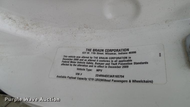 image for item DA6192 2010 Dodge Grand Caravan van