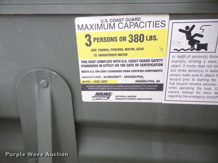 image for item DA6286 Alumcraft 1436 boat
