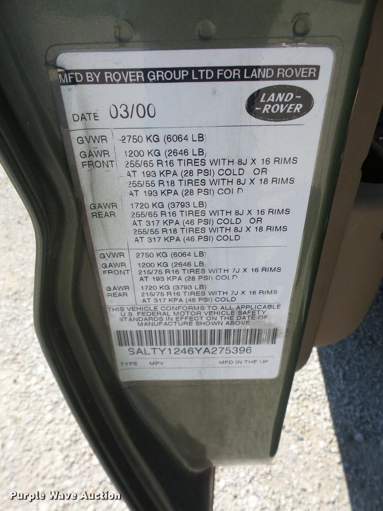 image for item DA6308 2000 Land Rover Discovery Series II SUV