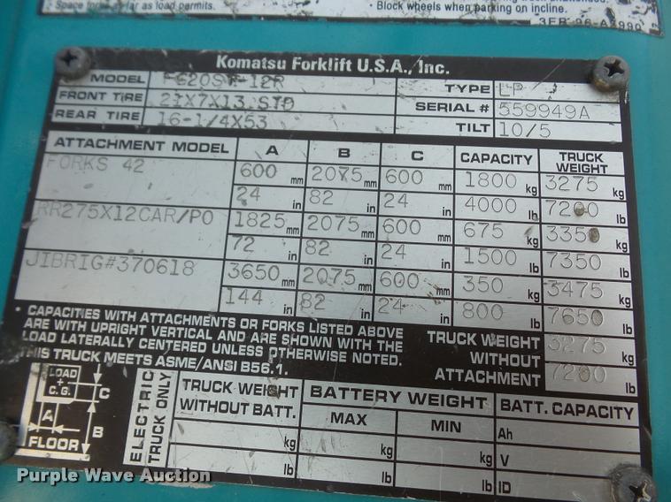 image for item DA6311 Komatsu 20 forklift