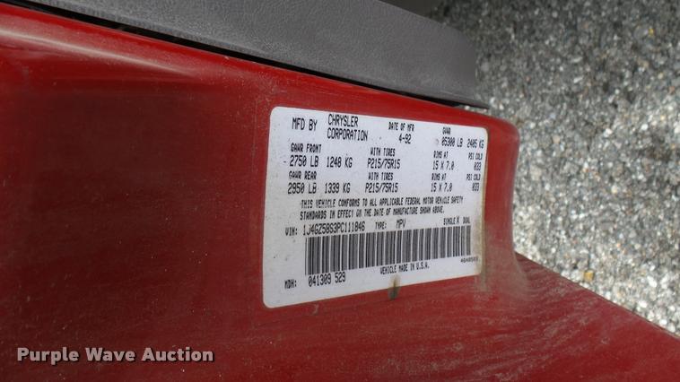 image for item DA7888 1993 Jeep Grand Cherokee SUV