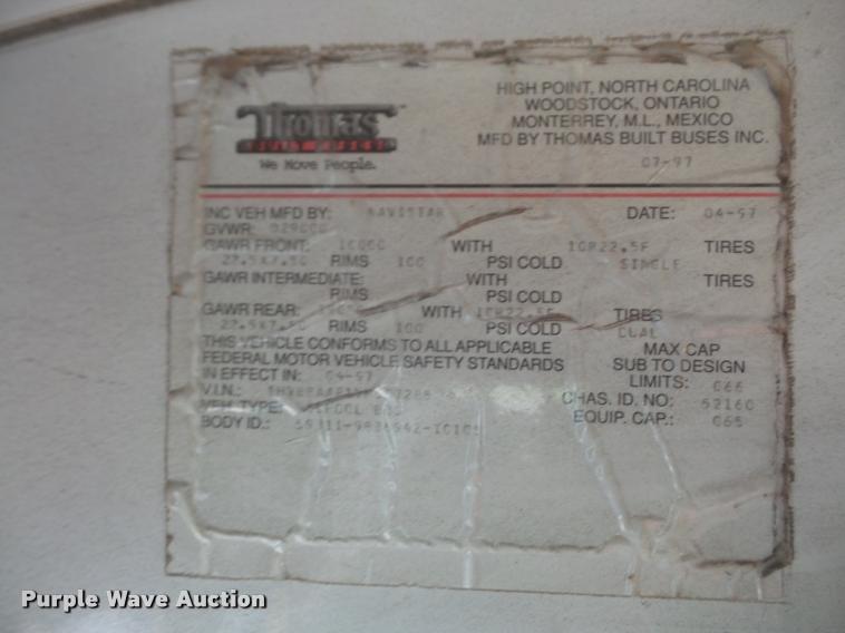 image for item DA8248 1997 International 3800 school bus