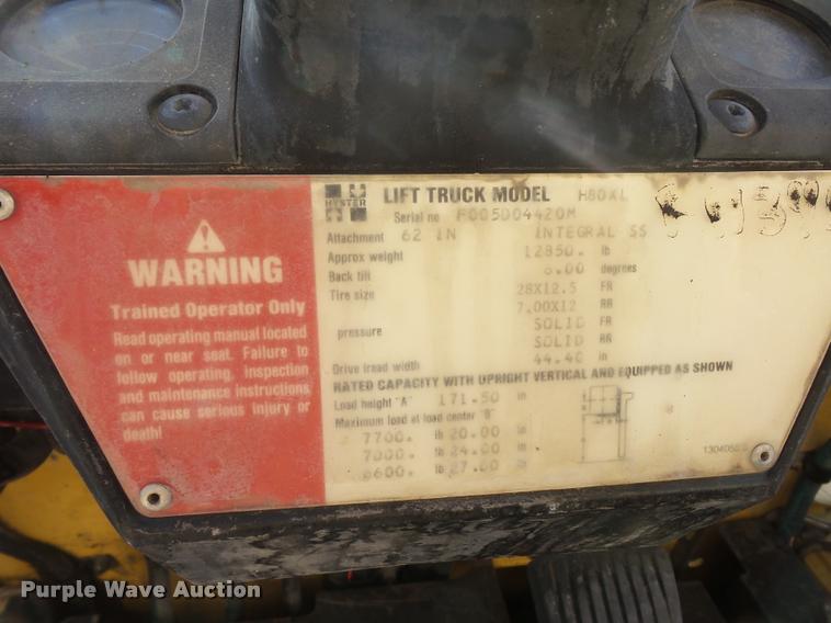 image for item DD9440 1992 Hyster H80X2 forklift