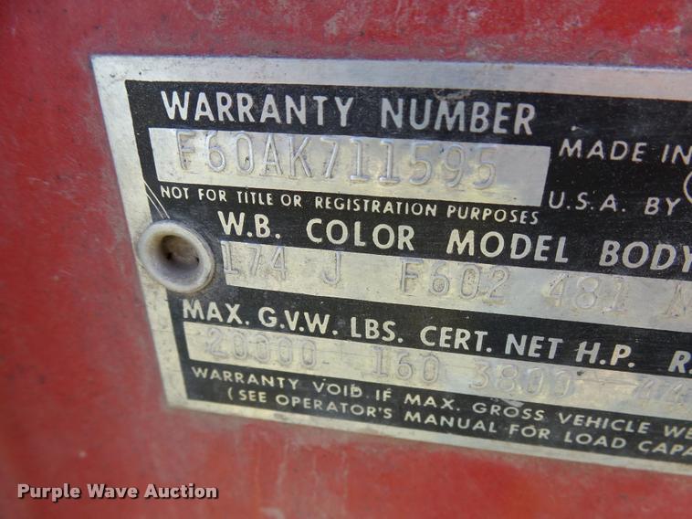 image for item DH9615 1965 Ford F600 fire truck