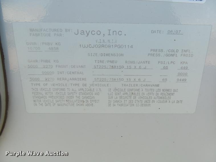 image for item DH9616 2008 Jayco Eagle Superlite camper