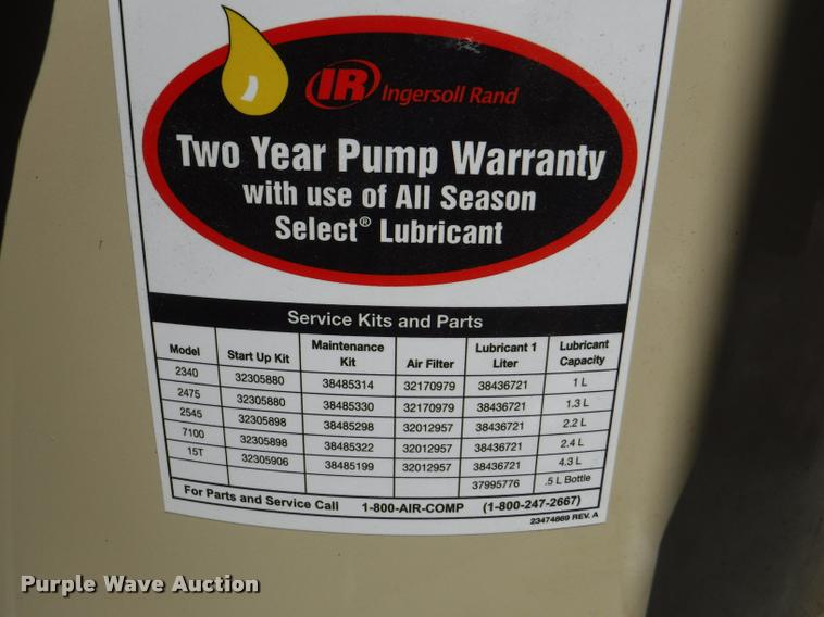 image for item DJ9087 Ingersoll Rand vertical air compressor