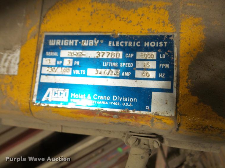 image for item DL9712 Acco electric chain hoist