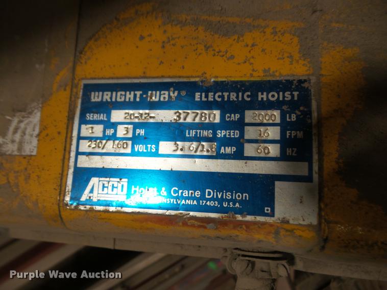 image for item DL9712 Acco electric chain hoist