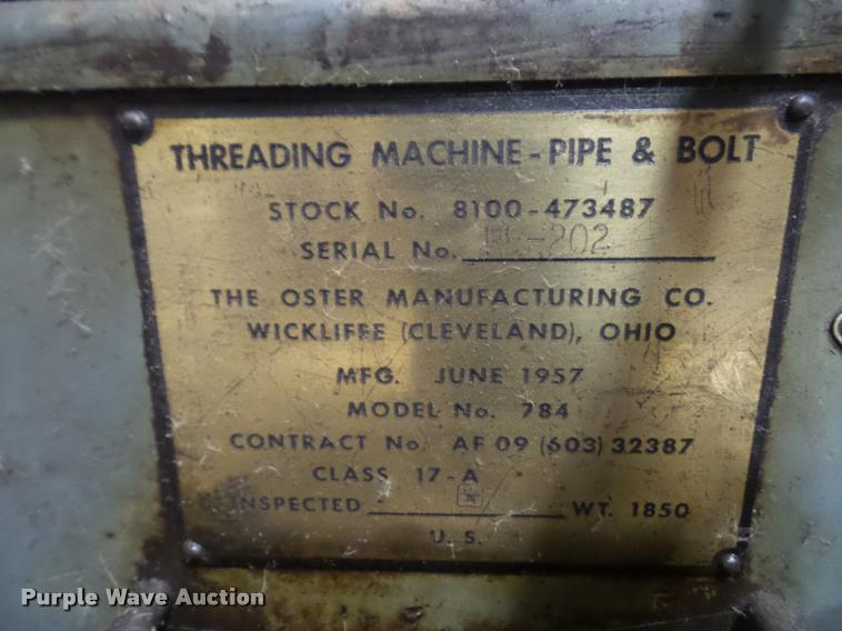 image for item DL9720 1957 Oster 784 threading machine