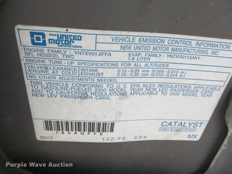 image for item J2573 2000 Chevrolet Prizm