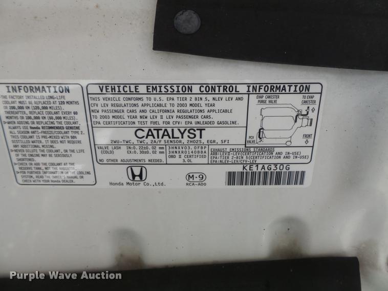 image for item K7648 2003 Honda Accord