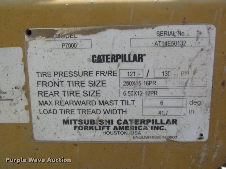 image for item DA1002 Caterpillar P7000 forklift