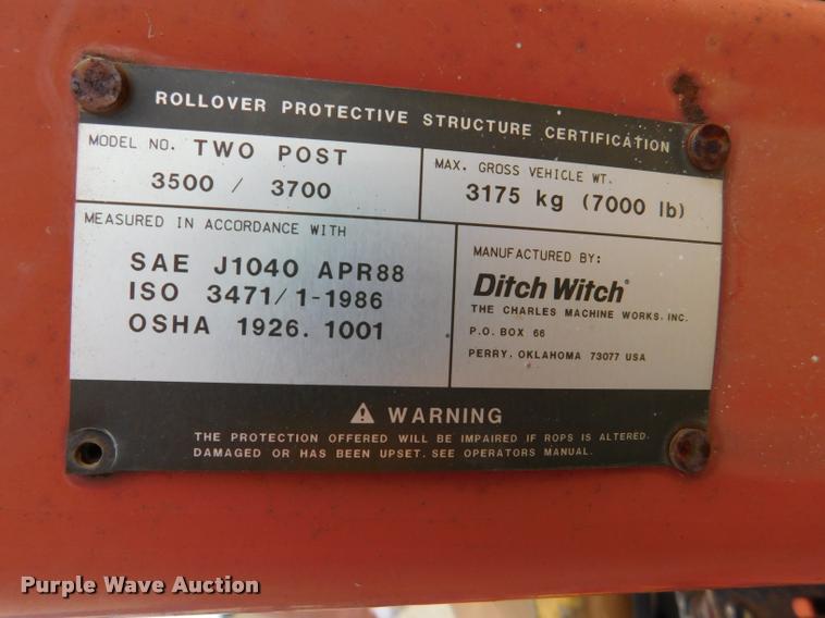 image for item DA6284 2001 Ditch Witch 3700 trencher