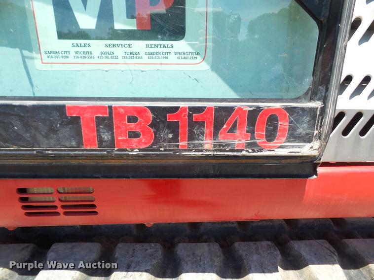 image for item DA6307 2008 Takeuchi TB1140 mini excavator