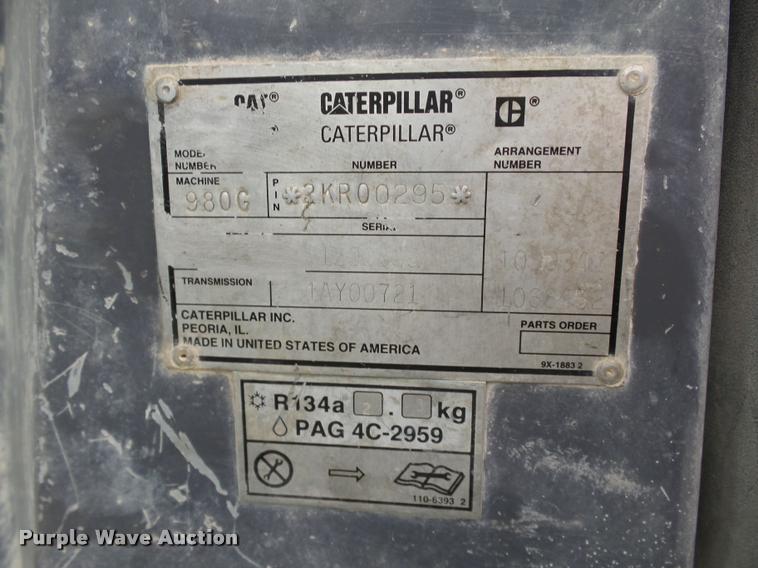 image for item DB0156 1995 Caterpillar 980G wheel loader