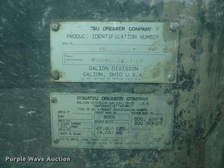 image for item DB3939 1995 Galion 850B motor grader