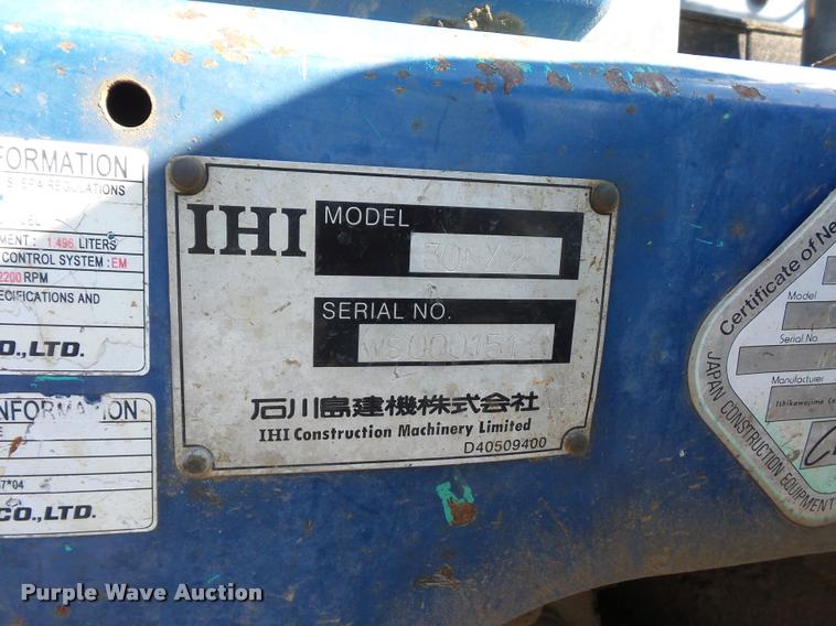 image for item DD9431 2004 IHI 30NX-2 compact excavator