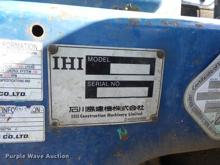 image for item DD9431 2004 IHI 30NX-2 compact excavator