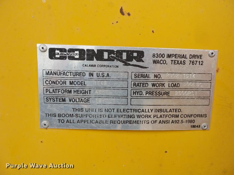 image for item DD9491 Condor RT48A boom lift