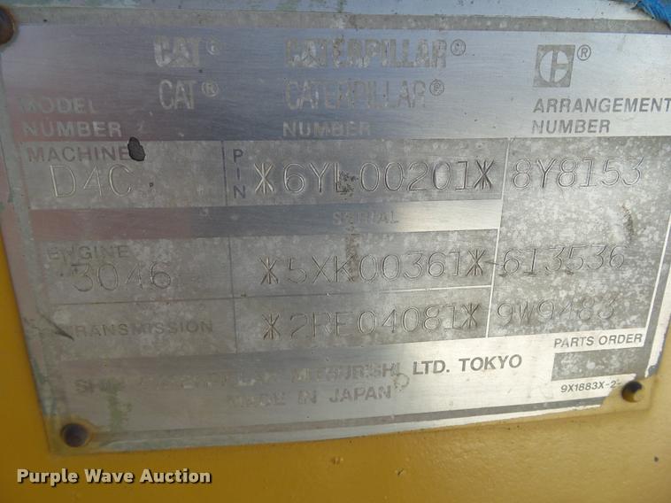 image for item DH9289 1994 Caterpillar D4C Series III dozer