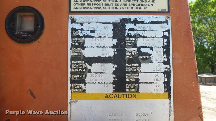 image for item DQ9128 1997 Snorkel TB-A60 boom lift