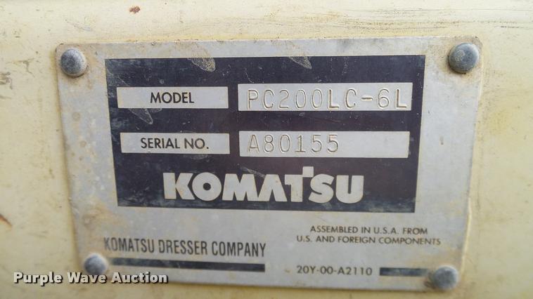 image for item L3140 1994 Komatsu PC200LC-6L excavator