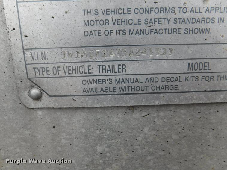 image for item DB3948 2005 Wilson DWH-500 double hopper grain trailer