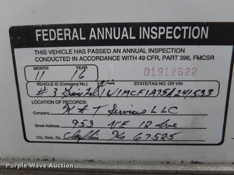 image for item DB3948 2005 Wilson DWH-500 double hopper grain trailer