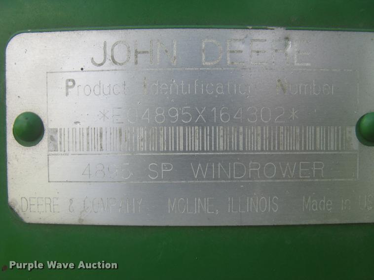 image for item L2343 2002 John Deere 4895 self-propelled windrower