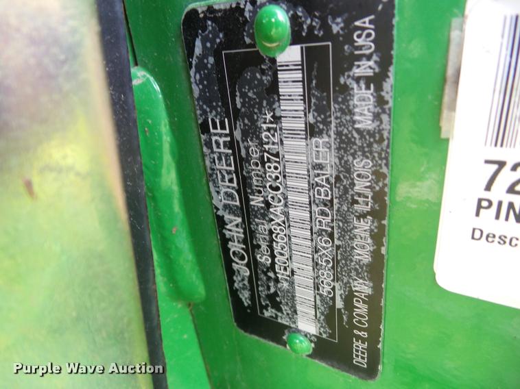 image for item L5554 2012 John Deere 568 Mega Wide Plus round baler