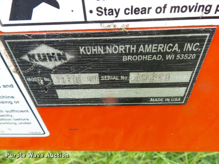 image for item L5595 2013 Kuhn SR600 G11 speed rake