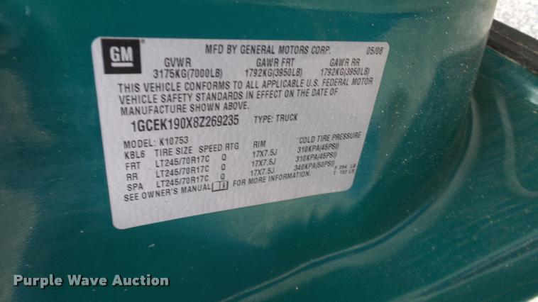 image for item DA6198 2008 Chevrolet Silverado 1500 Ext. Cab pickup truck