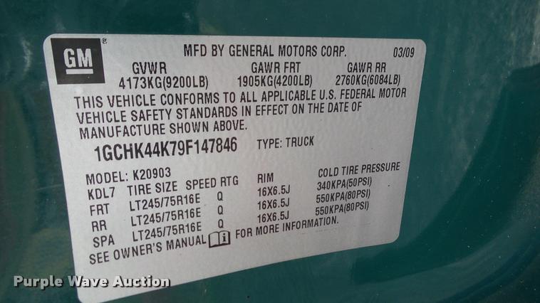 image for item DA6206 2009 Chevrolet Silverado 2500HD pickup truck