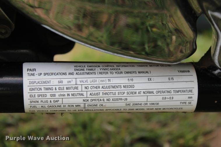 image for item BE9493 2000 Yamaha V-Star Classic XVS650 motorcycle