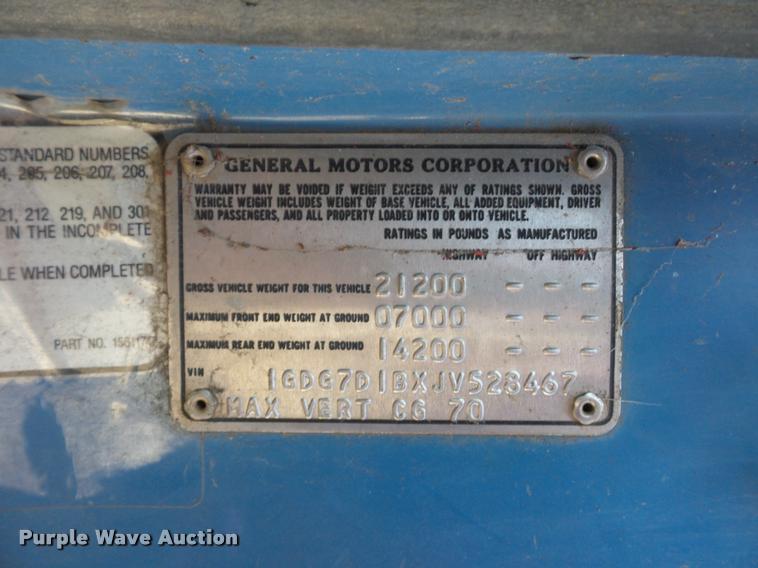 image for item BH9306 1988 GMC TopKick flatbed truck